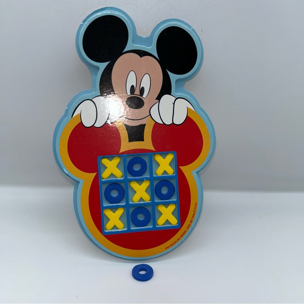 Mickey Mouse Tic Tac Toe 8" cardboard foam X and O's vintage 2001 Amscan Disney